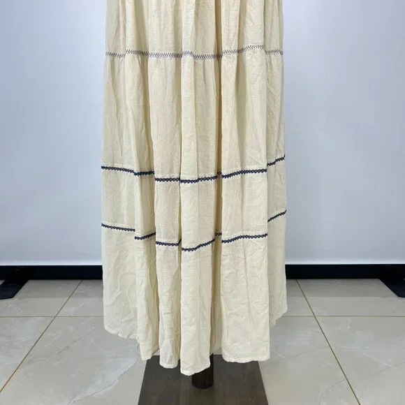 $385 NWOT See by Chloé Off-White Embroidered Maxi Skirt Size 38/L Pull-On - Picture 4 of 13